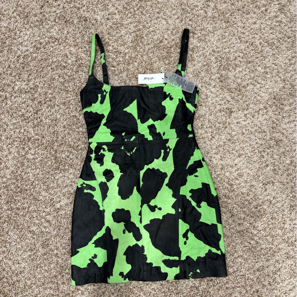 Nasty Gal Neon Green and Black Dress